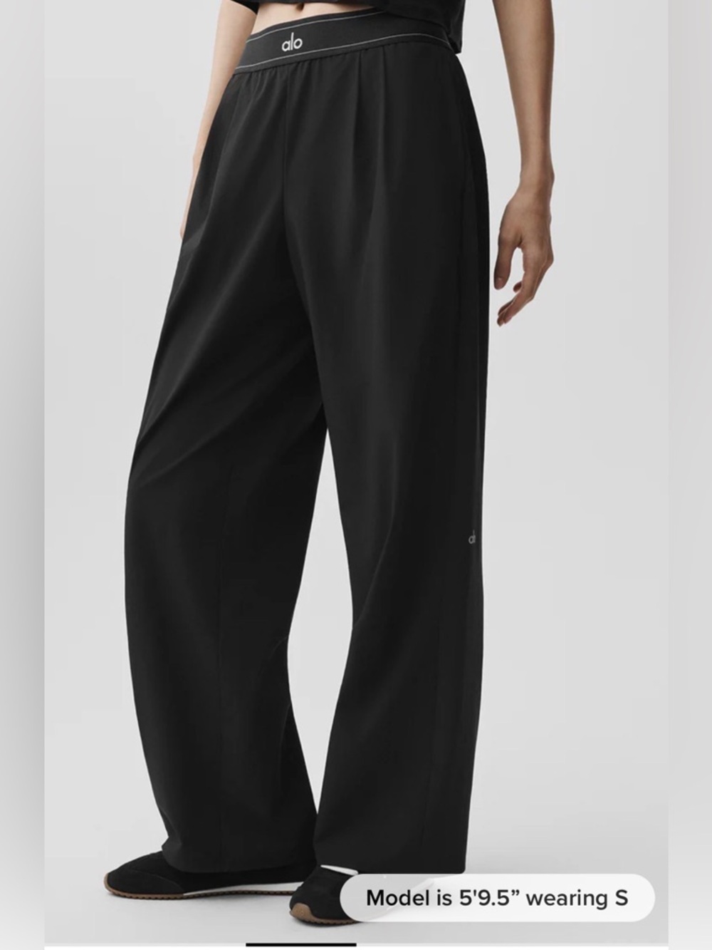 ALO Yoga Women’s Suit Up trousers Black Wide-Leg Pants New with Tags Size S - Picture 1 of 7